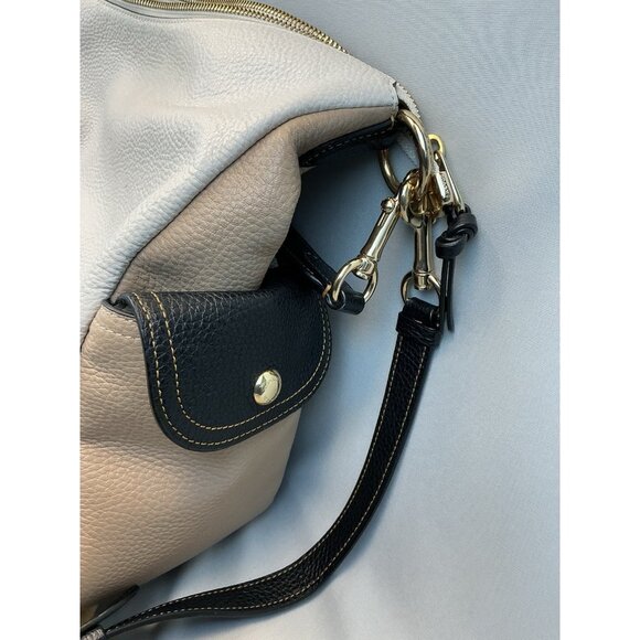 Coach Pennie Shoulder Bag Crossbody Off White Tan Black Soft Leather Det. Strap - Picture 3 of 10